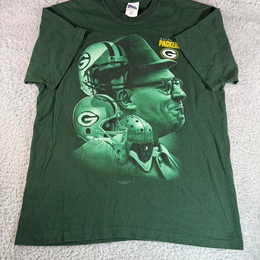 Green Bay Packers Vince Lombardi green single stitch‎ t-shirt